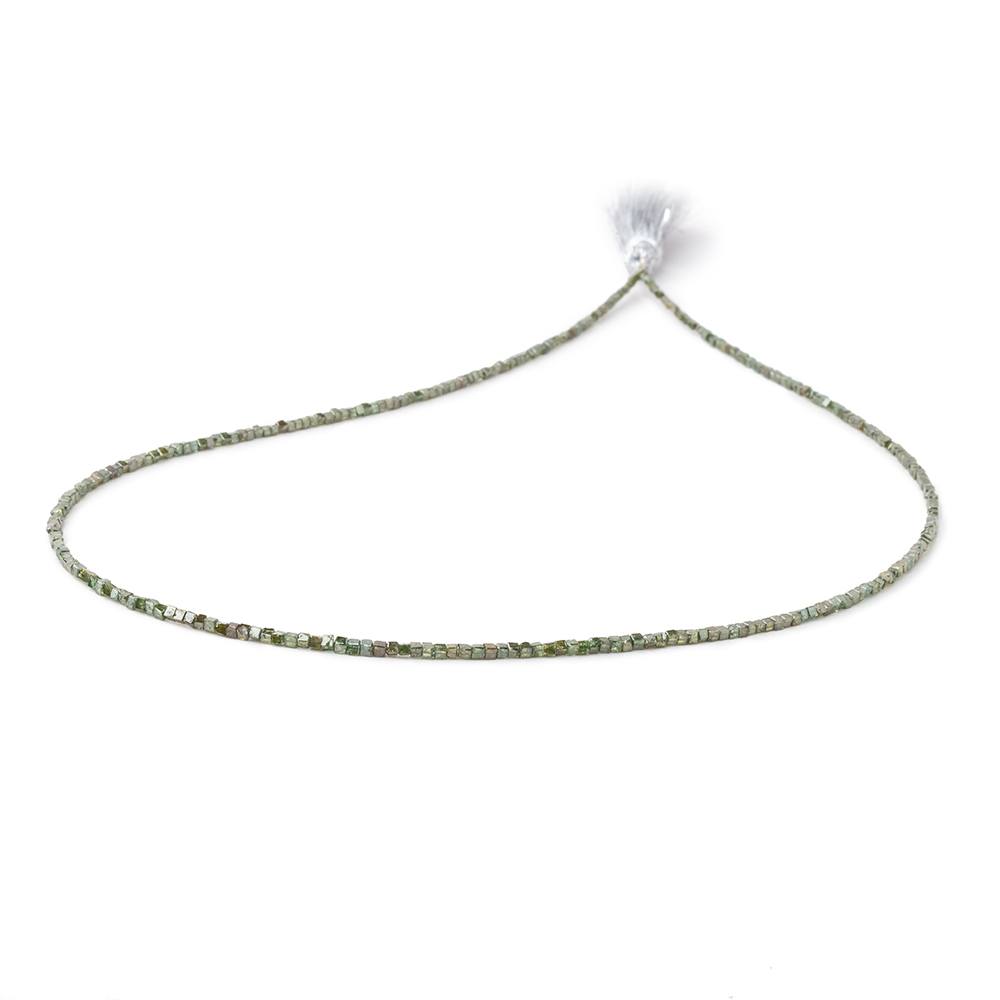 1-1.7mm Olive Green Diamond Unfaceted Cube Beads 15 inch 290 pieces