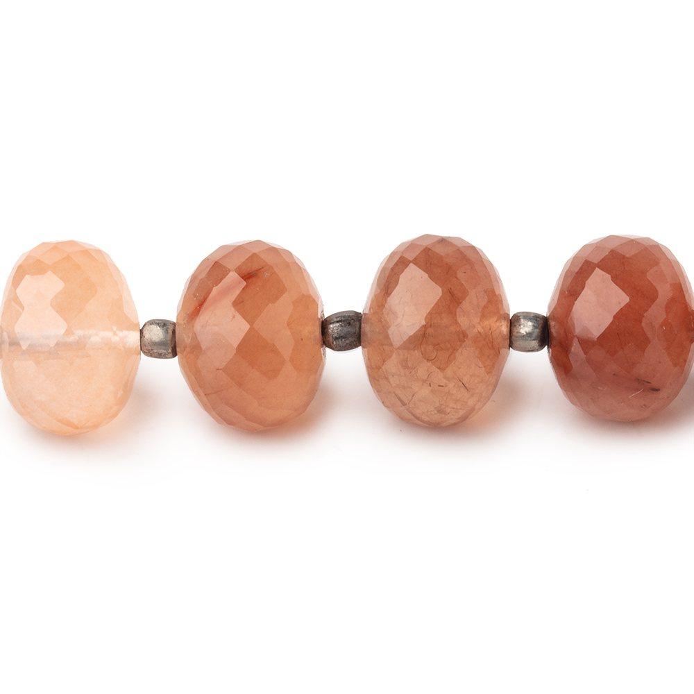 10-11mm Tangerine Quartz Faceted Rondelle Beads 8.25 inch 22 pieces