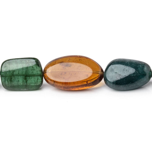 10-22mm Multi Color Tourmaline Plain Nugget Beads 20 inch 35 pieces AAA