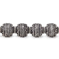 10mm Antiqued Sterling Silver Plated Copper Bead Roval, Concentric Miligrain 8 inch 18 pcs