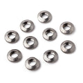 10mm Black Gold Plated Copper Brushed Disc Large Hole Beads Set of 10 pieces