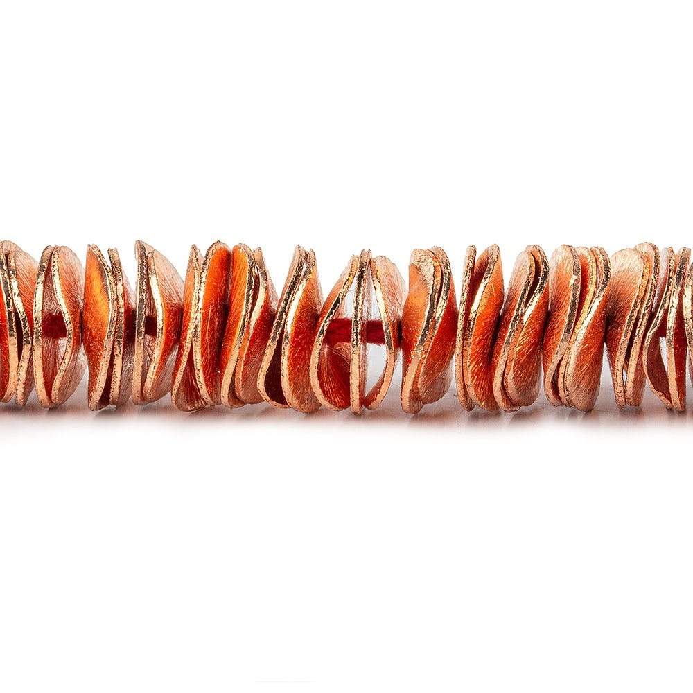 10mm Brushed Wavy Disc Spacers 8 inch 130 Beads