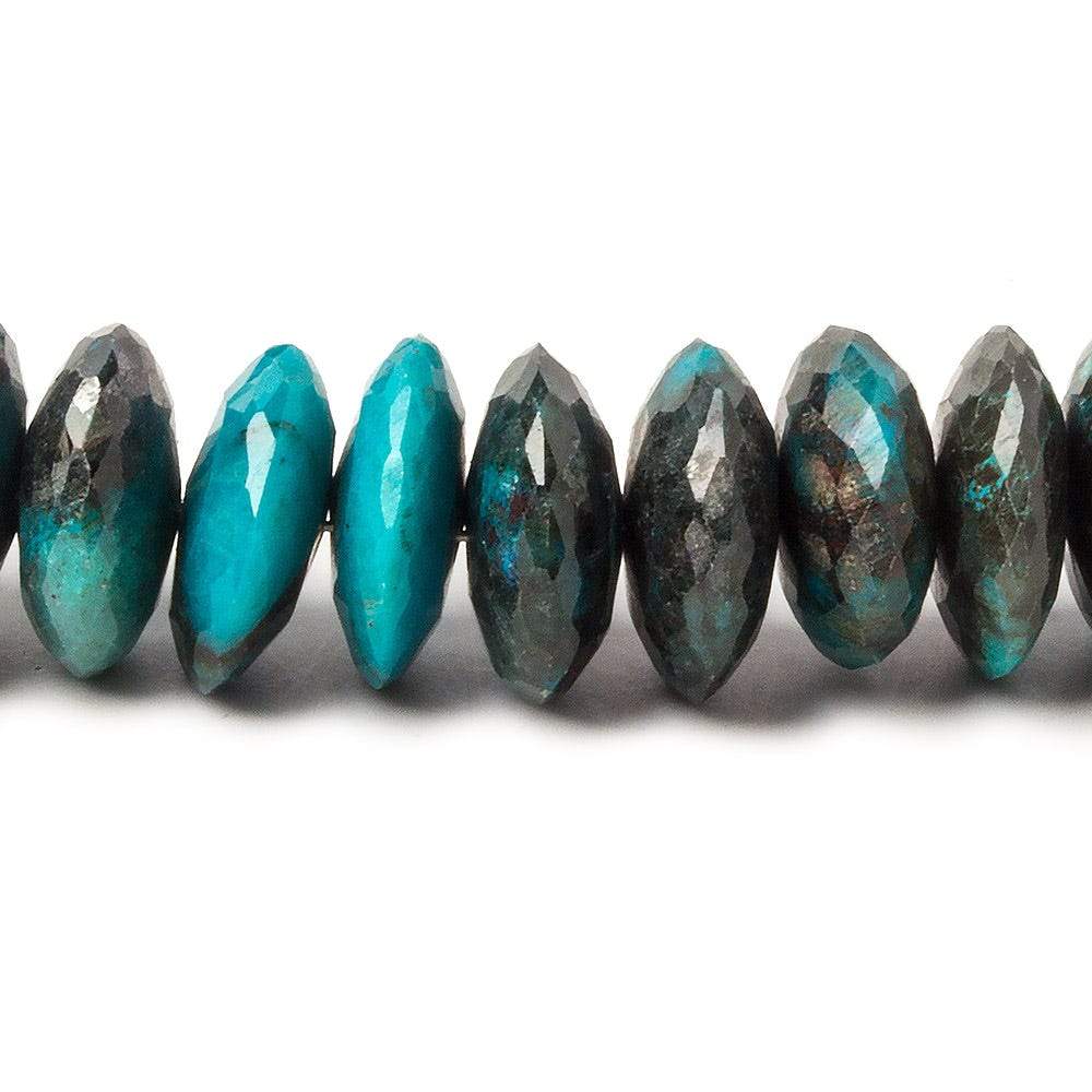 10mm Chrysocolla German Faceted Rondelle Beads 16 inch 95 pieces AAA