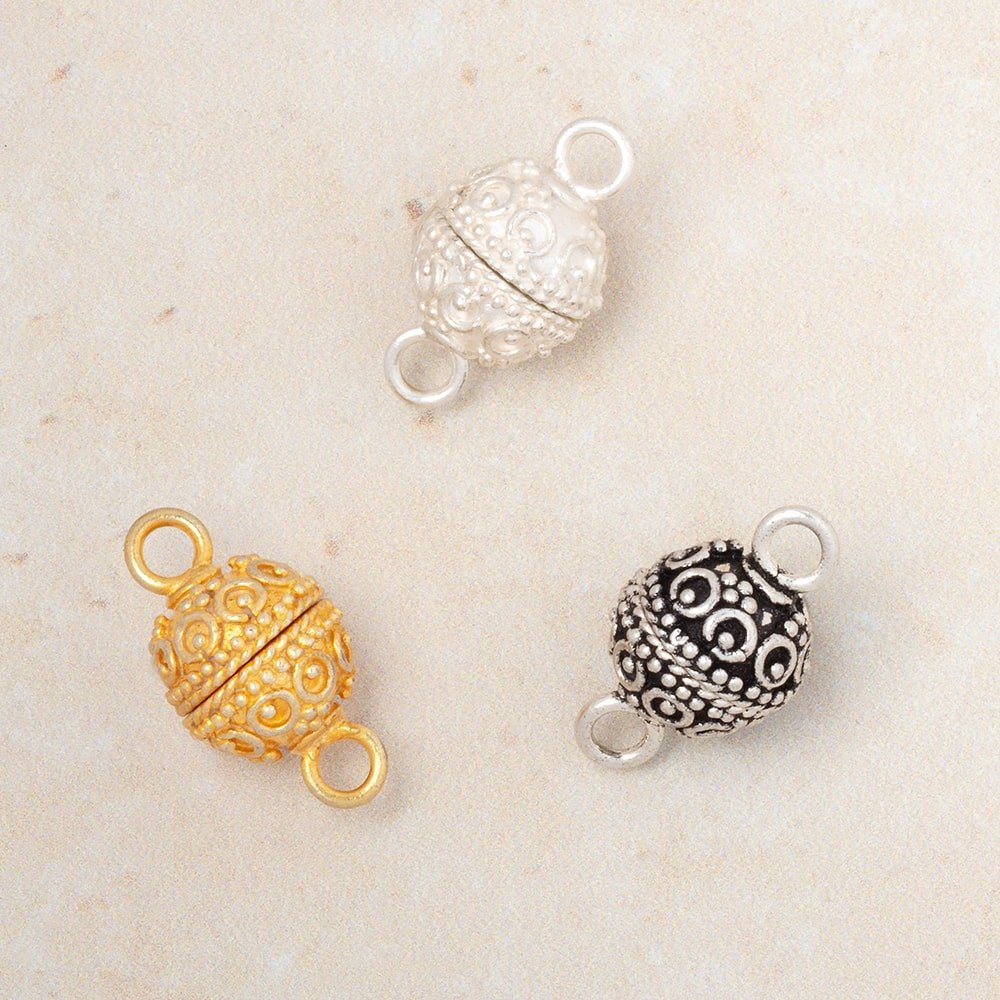 10mm Circle & Dot Design Magnetic Clasp 1 piece