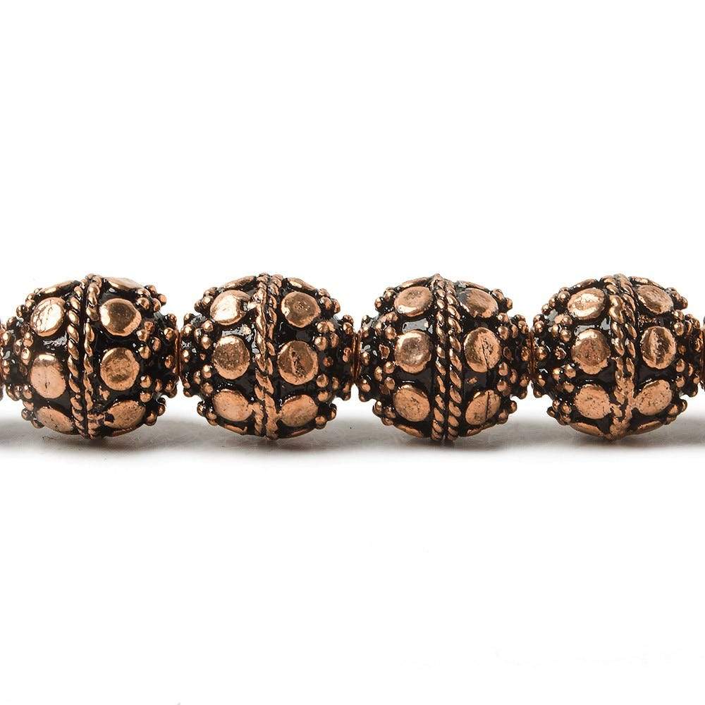 10mm Copper Bead Bead Round Dots 8 inch 18 pcs