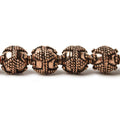 10mm Copper Bead Bead Round Miligrain Triangle 8 inch 18 pcs