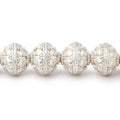 10mm Sterling Silver plated Copper Bali Dot Round Bead 8 inch 21 pieces