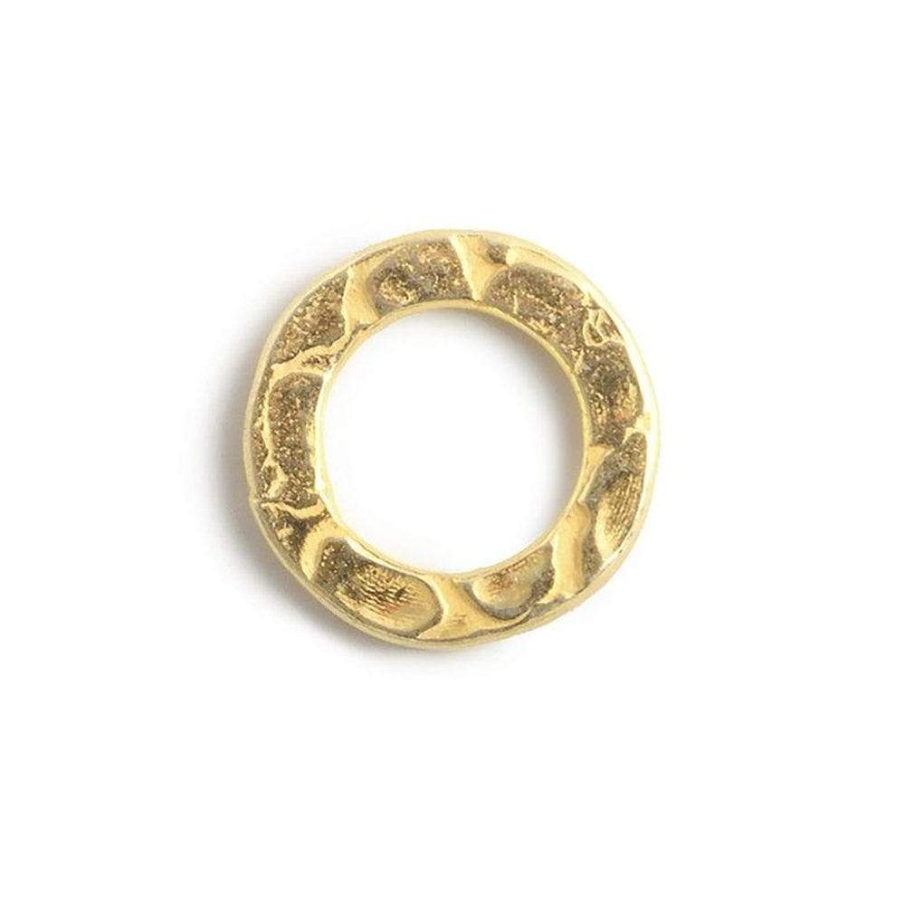 10mm Vermeil Hammered Jump Ring Connector 7mm ID Set of 10 pieces