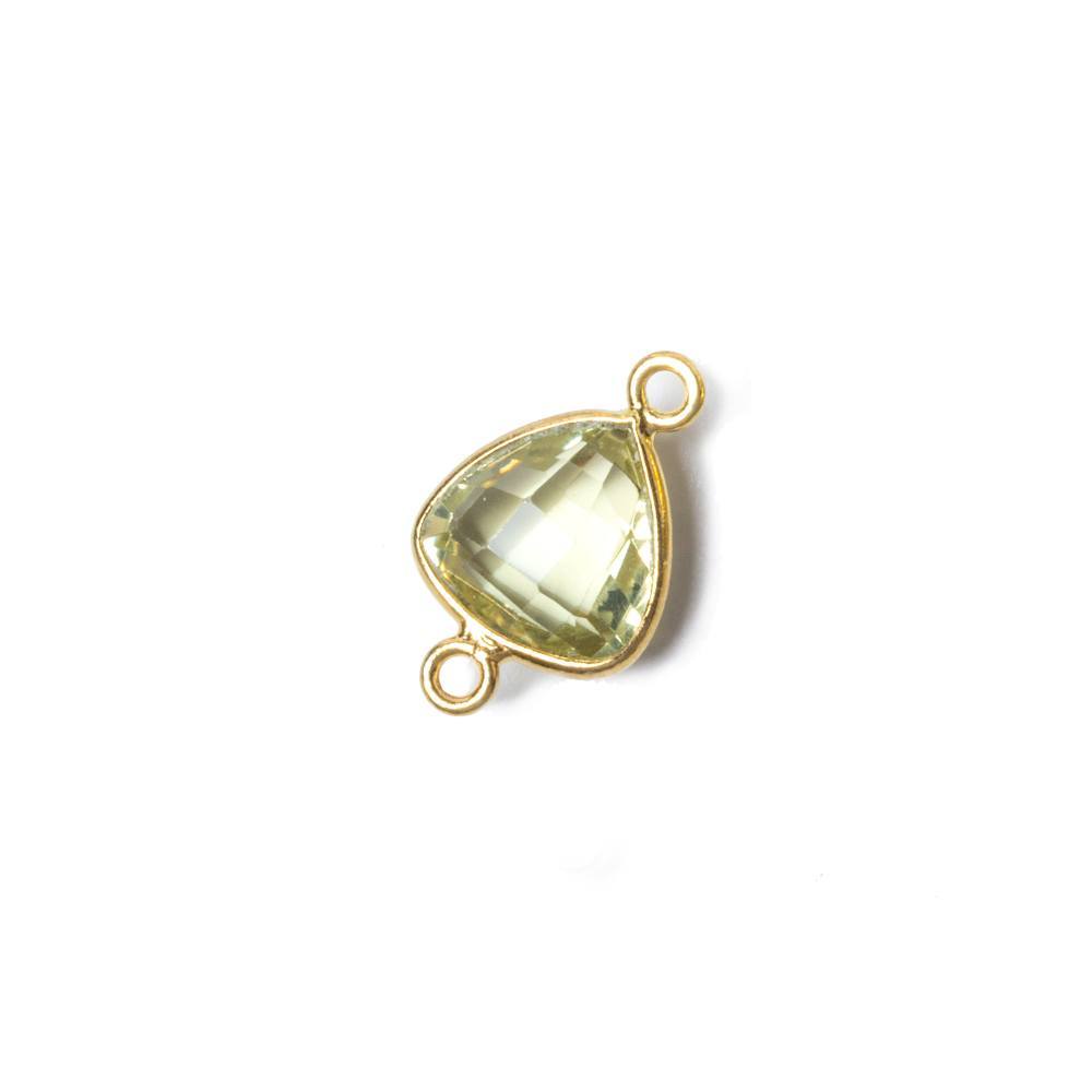 10x10mm Vermeil Bezeled Lemon Quartz trillion Connector 1 piece