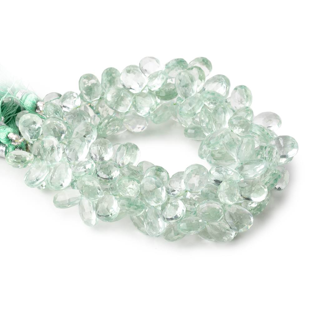 10x6.5mm Prasiolite faceted pear beads 7.75 inch 56 pieces
