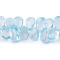 10x7-13x8mm Sky Blue Topaz Faceted Pear Beads 8 inch 48 pieces AAA