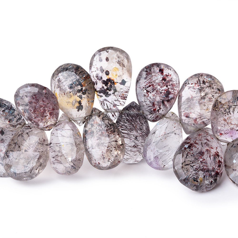 10x7-15x10mm Lepidocrocite Faceted Pear Beads 8 inch 53 pieces