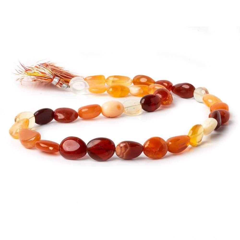 10x7-18x10mm Fire Opal Plain Nugget Beads 17 inch 32 pieces
