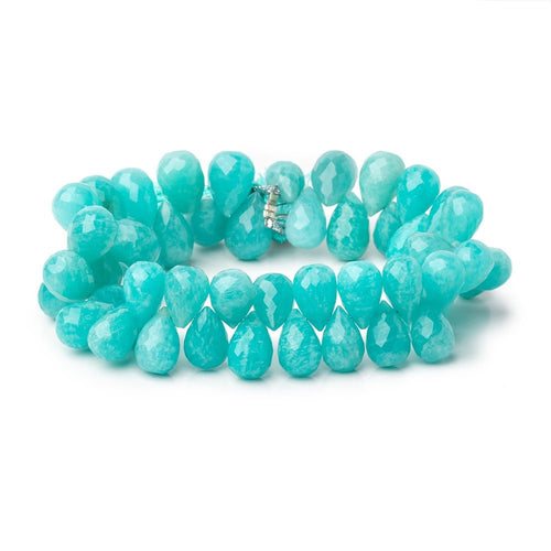 10x7.5-11x8mm Amazonite Faceted Tear Drop Beads 7.5 inch 50 pieces AA