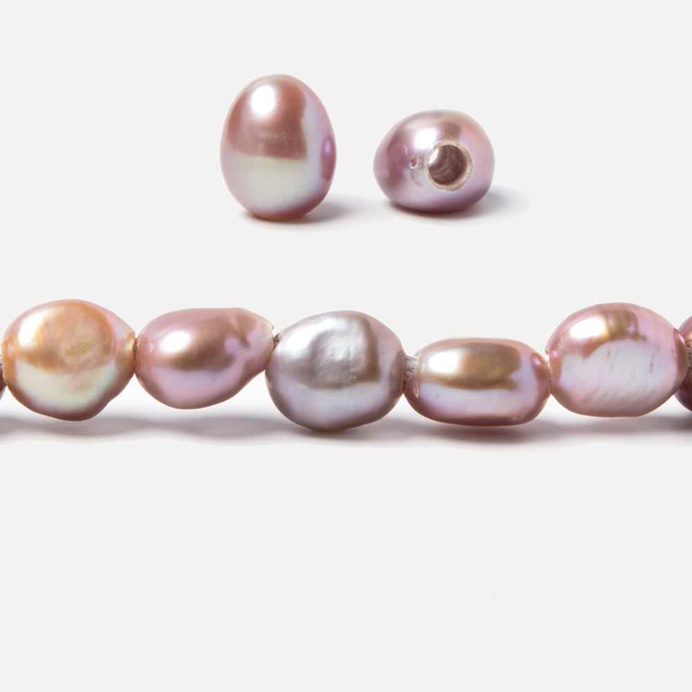 10x8-11x9mm TriColor Baroque 2.5mm large hole Pearls 15 in. 39 pcs