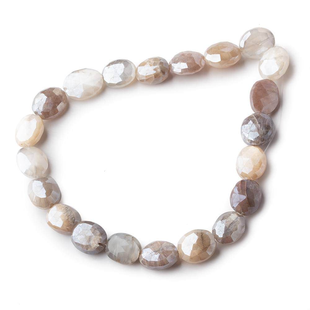 10x8-12x10mm Mystic Multi Moonstone faceted oval beads 9 inch 21 pieces