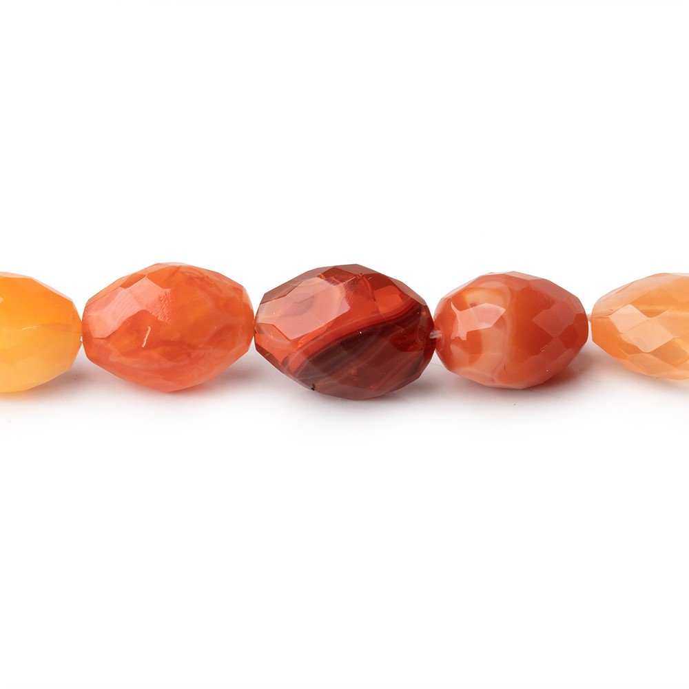 10x8-12x9mm Multi Color Fire Opal Faceted Nuggets 16 inch 35 Beads AA