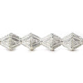 10x8mm Sterling Silver Plated Copper Granulated Design Bicone 8 inch 20 pcs