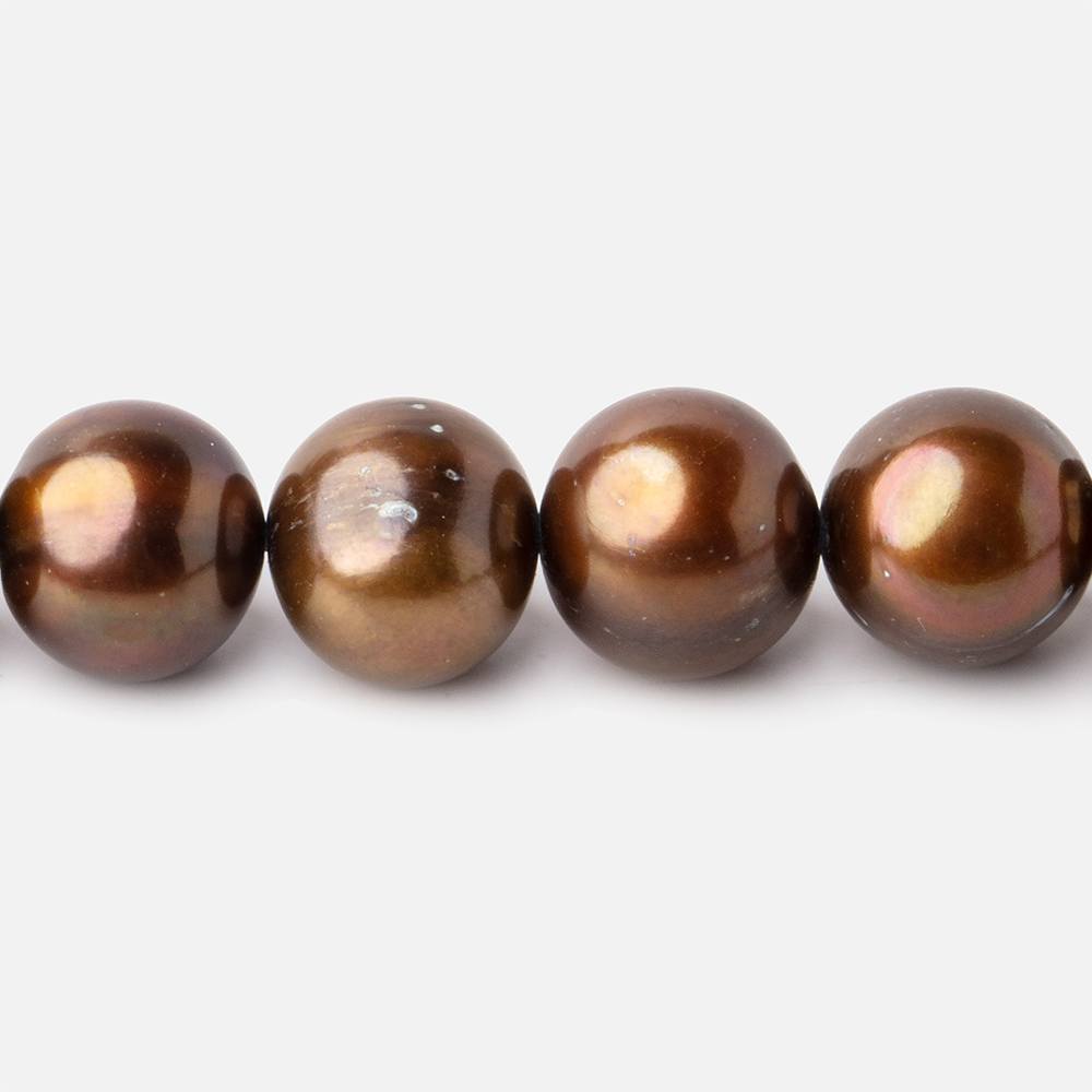 10x9-11x9mm Bronze Off Round Freshwater Pearl Beads 15 inch 42 pieces