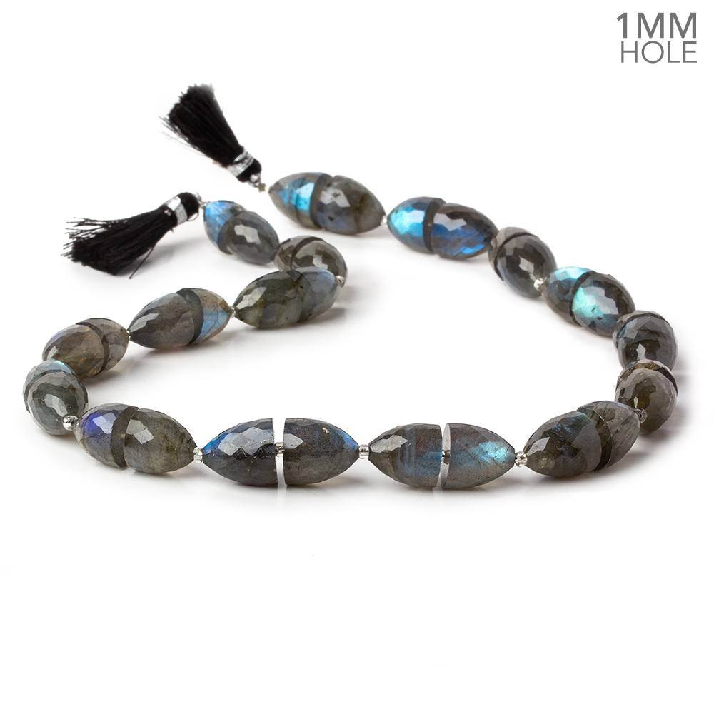 10x9-12x11mm Labradorite Faceted Cones large hole beads 32 pieces AA