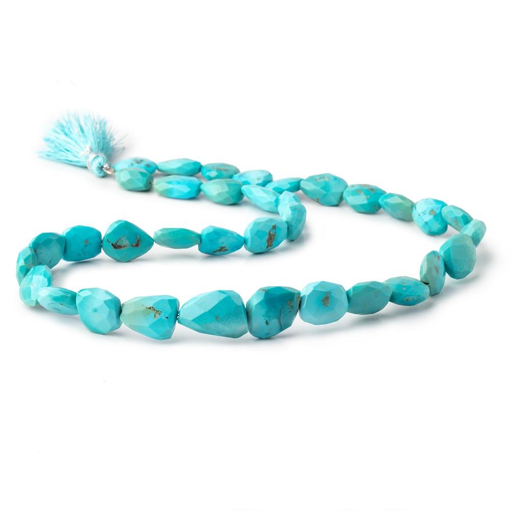 10x9-15.5x11mm Sleeping Beauty Turquoise Faceted Nuggets 16 inch 33 Beads