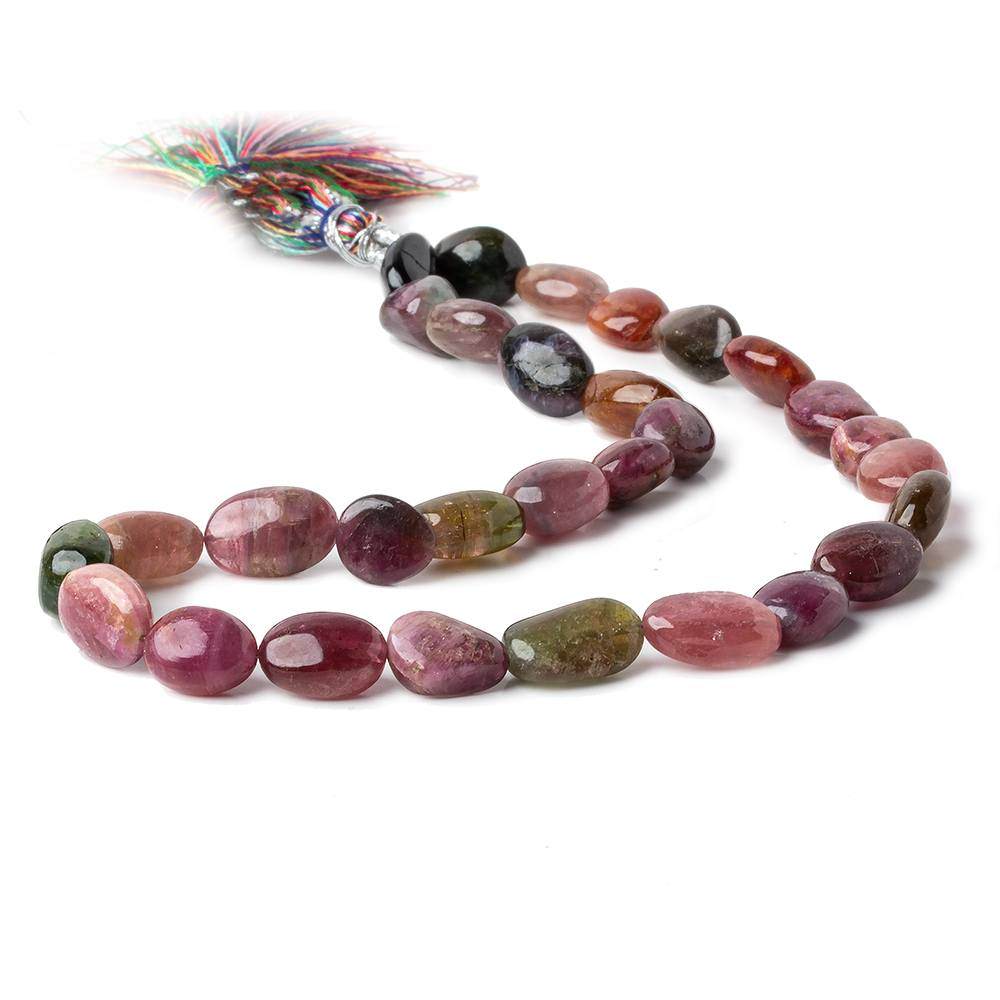 10x9-16x8mm Multi Color Tourmaline Plain Nuggets 14 inch 28 beads