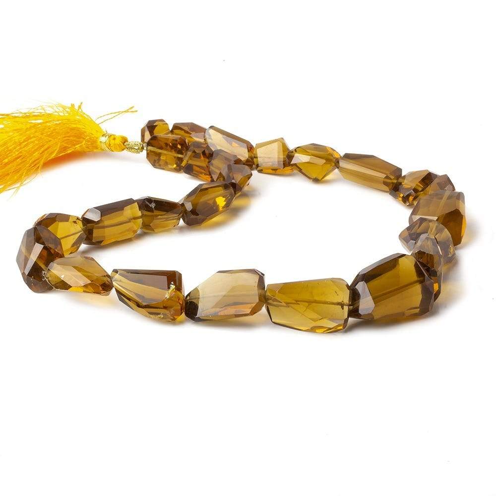 10x9mm-22x16mm Whiskey Quartz angular faceted nuggets 16 inch 22  beads AAA