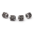 11x10mm Antiqued Silver Plated Copper Miligrain Tube Set of 4 Beads