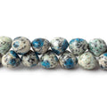 10x9mm K2 Azurite Granite "K2 Jasper" plain candy kiss beads 8 inch 48 pieces