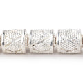 11x10mm Miligrain Diamond Design Tube Beads 7.5 inch 18 pieces