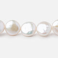 11-12mm Creamy White Coin Freshwater Pearls 15.5 inch 33 Beads AAA