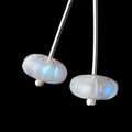 11-12mm Rainbow Moonstone Carved Melon Focals Set of 2 Beads