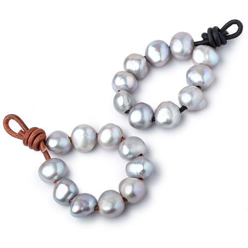 11-12mm Silver Lilac Large Hole Baroque Pearls Set of 10