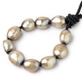 11-13mm Sage Green Large Hole Baroque Pearls Set of 10