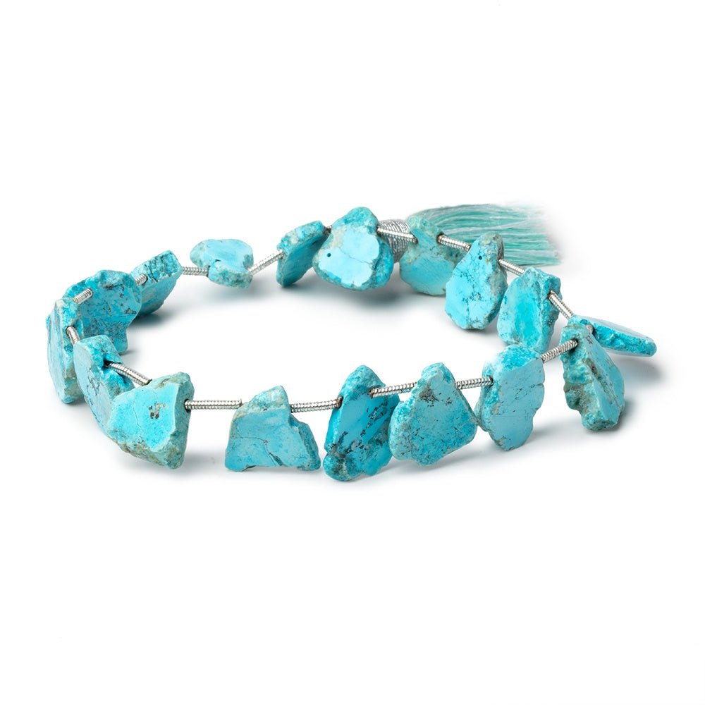11-13mm Sleeping Beauty Turquoise Slice Beads 8 inch 17 pieces