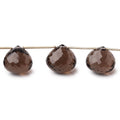 11-13mm Smoky Quartz Faceted Candy Kiss Beads 8 inch 13 pieces