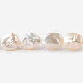 11-14mm Pale Peach Straight Drilled Keshi Freshwater Pearls 16 inch 32 pieces