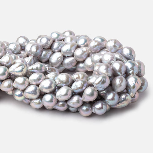 11-15mm Silver Ultra Baroque Freshwater Pearls 15.5 inch 25 Beads AA