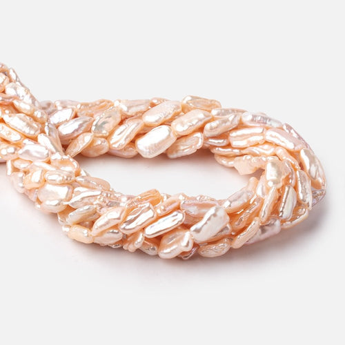 11-18mm Peach Straight Drill Biwa Freshwater Pearls 16 inch 27 Beads