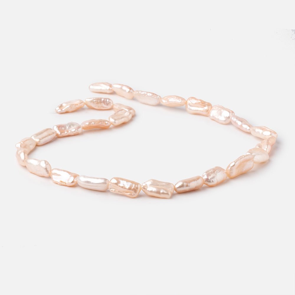 11-18mm Peach Straight Drill Biwa Freshwater Pearls 16 inch 27 Beads