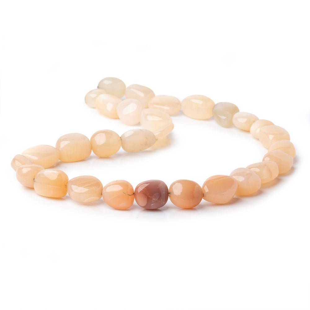 11-19mm Shaded Angel Skin Moonstone Plain Nugget Beads 18 inch 27 pieces