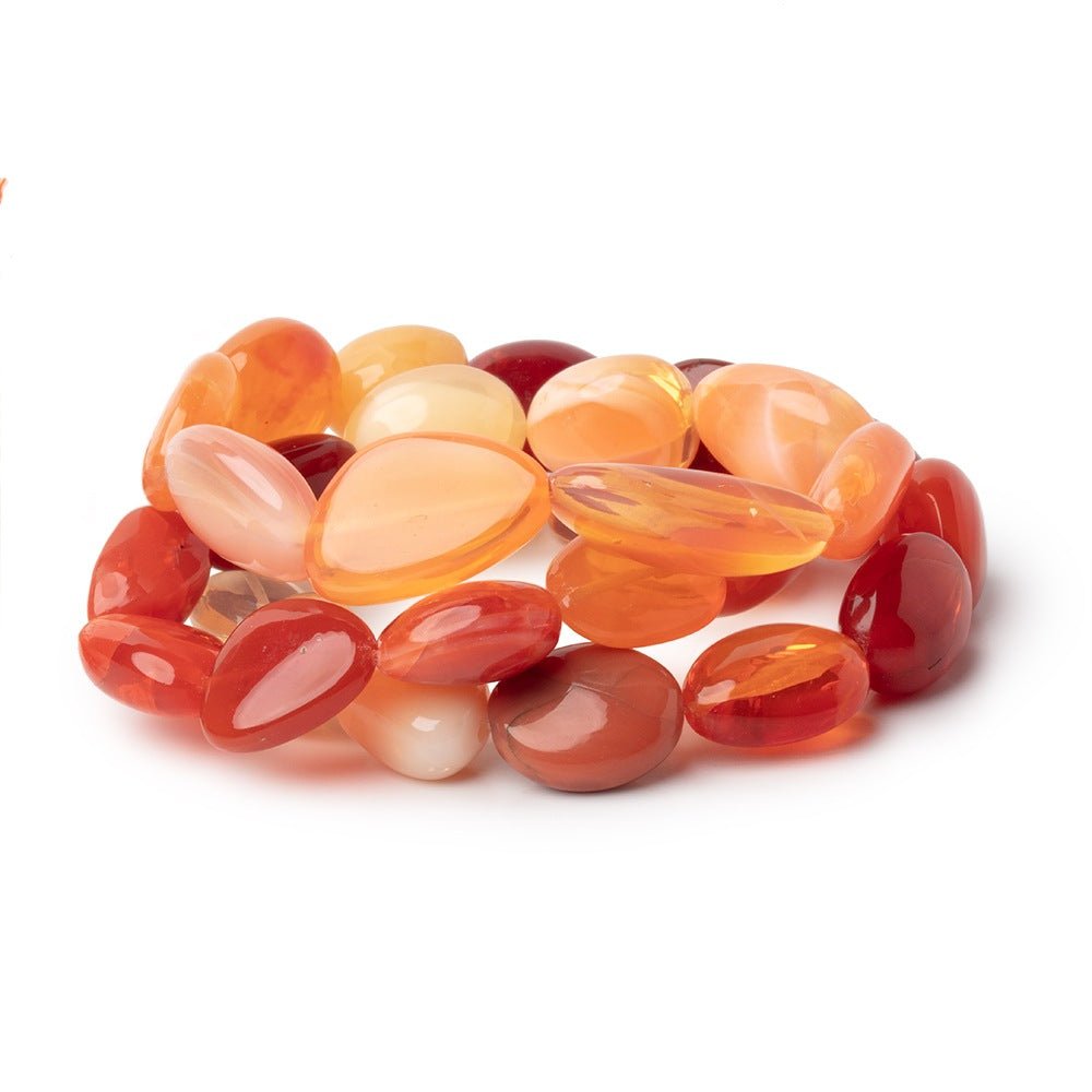 11-20mm Mexican Fire Opal Plain Nugget Beads 17 inch 32 pieces