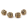 11.5x10mm Antiqued 22kt Plated Copper Oval Set of 4 Beads