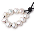11mm-12.5mm Cream Baroque 2.5mm large hole Pearl 10 pcs