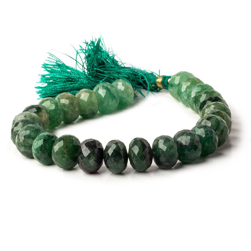 13mm Aventurine Faceted Rondelle Beads 8 inch 23 pieces