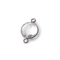11mm Black Gold Crystal Quartz Faceted Coin Connector 1 piece