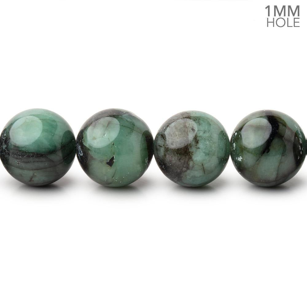 11mm Brazilian Emerald Plain Round Beads 16 inch 36 pieces 1mm Hole