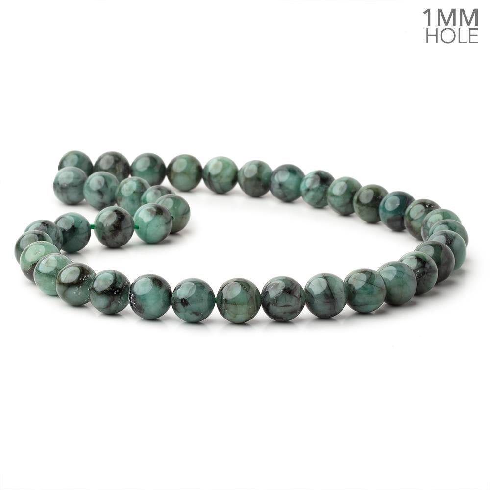 11mm Brazilian Emerald Plain Round Beads 16 inch 36 pieces 1mm Hole