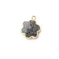 11mm Gold Leafed Celestial Quartz Faceted Flower Focal Pendant 1 piece