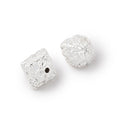 11mm Silver Plated Copper Bali Design Bipyramid Set of 2 Beads